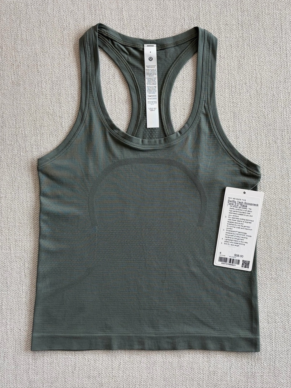 Lululemon Swiftly Tech Racerback Tank 2.0 Waist Length - Size 4